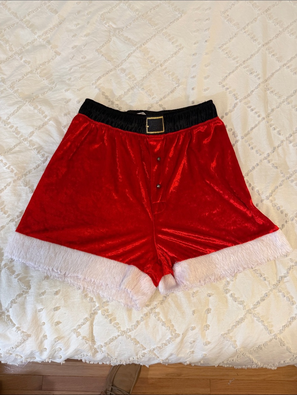 Joe Boxer Red Velvet Holiday Boxer Shorts with Black Waistband new